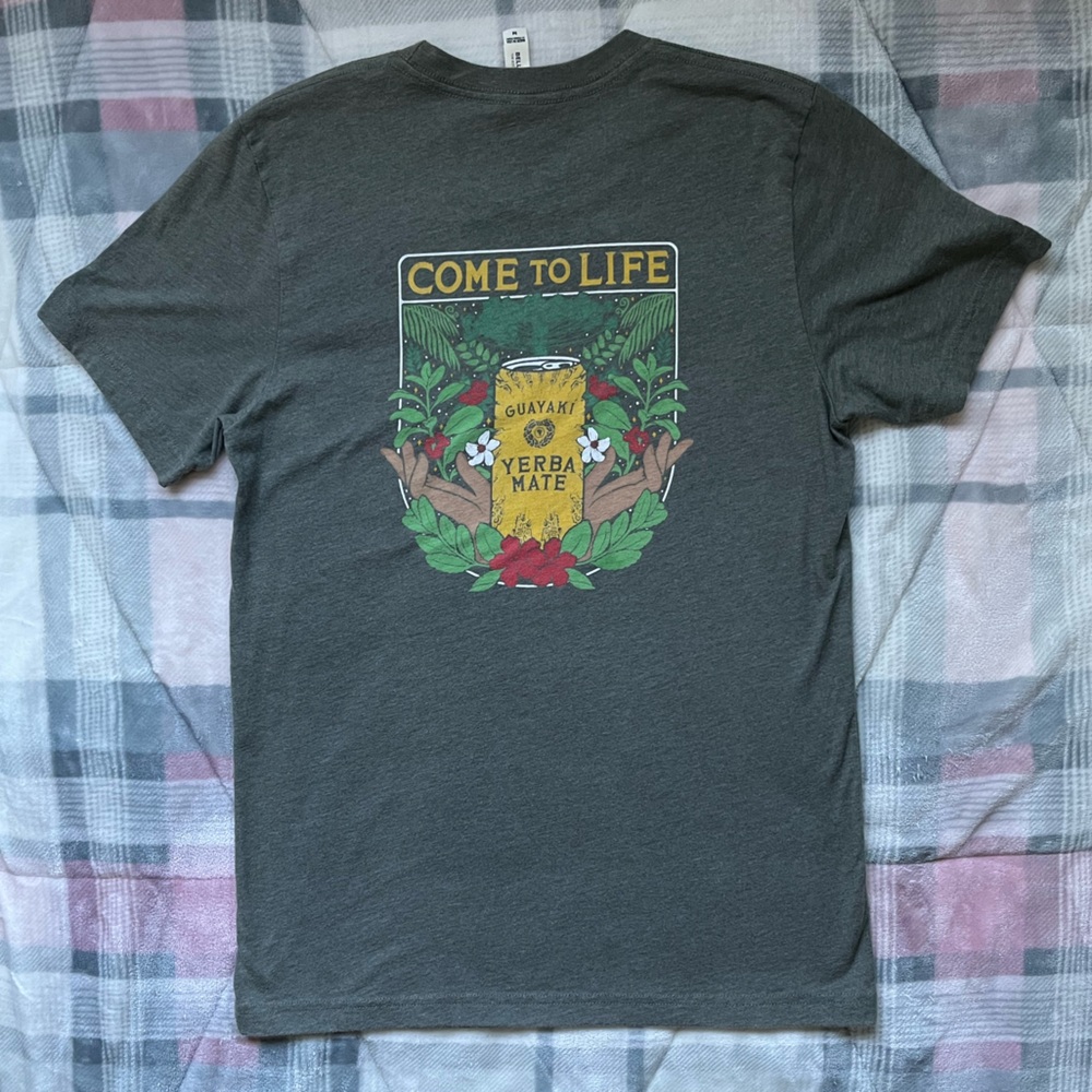 Guayak Yerba Mate Men’s Medium Olive Green Come To Life T-Shirt